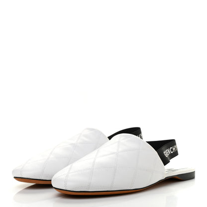 Givenchy Nappa Quilted Rivington Logo Slingback Flat 41 White 3 of 7