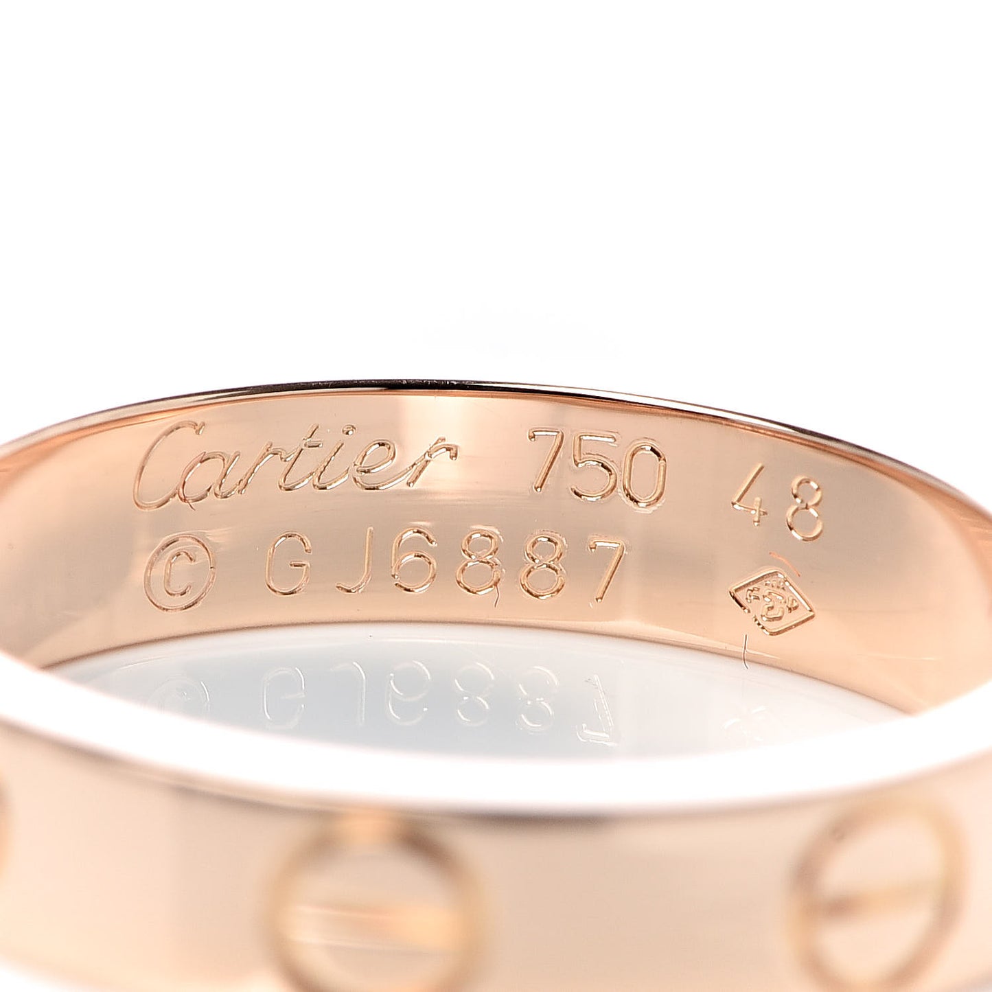18K Pink Gold 3.5mm LOVE Wedding Band Ring 48 4.5