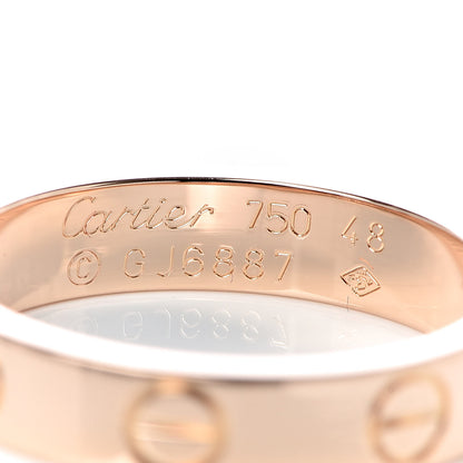 Cartier 18K Pink Gold 3.5mm LOVE Wedding Band Ring 48 4.5 4 of 4