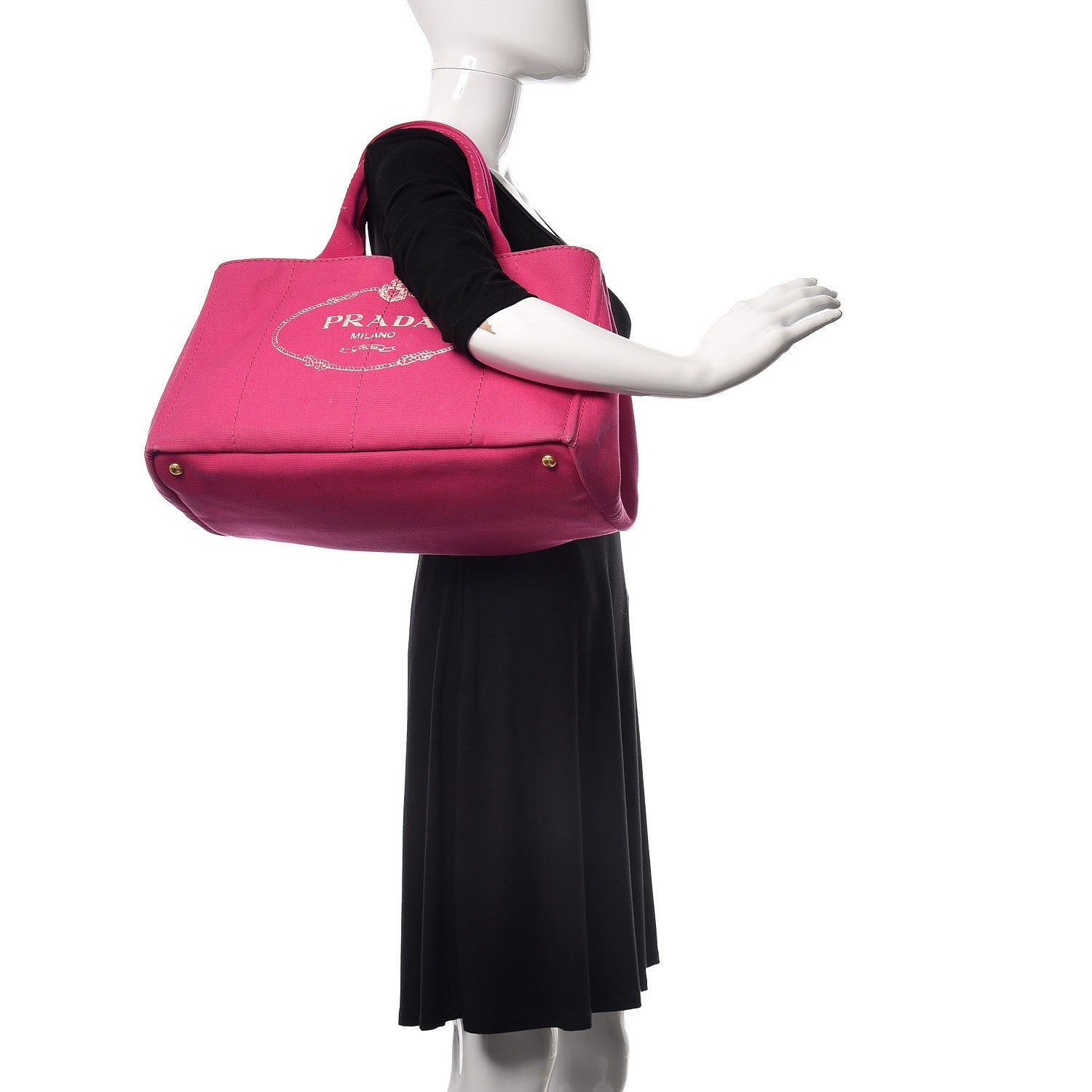 Prada Canapa Logo Shopping Tote Fuxia 2 of 16