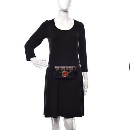 Fendi Vitello Liberty F is Fendi Bi-Color FF 1974 Embossed Envelope Belt Bag Maya Black 2 of 11