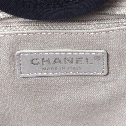 Chanel Striped Canvas Medium Deauville Tote Black 8 of 9
