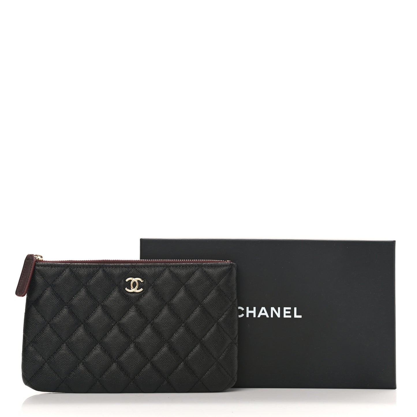 Caviar Quilted Cosmetic Case Black