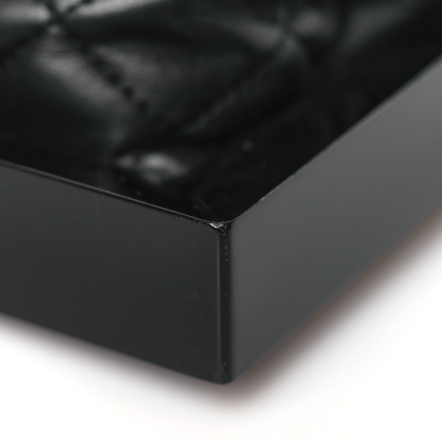 Plexiglass Lambskin Framed Flap Bag Clutch Black