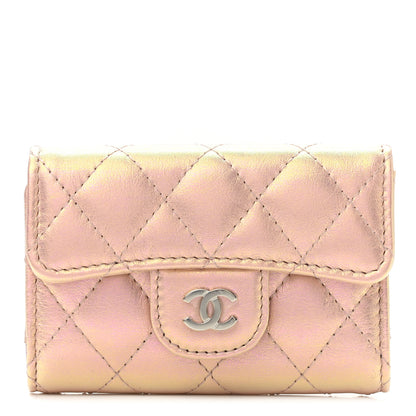 Chanel Iridescent Calfskin Quilted Classic 4 Key Holder Wallet Pink 1 of 8