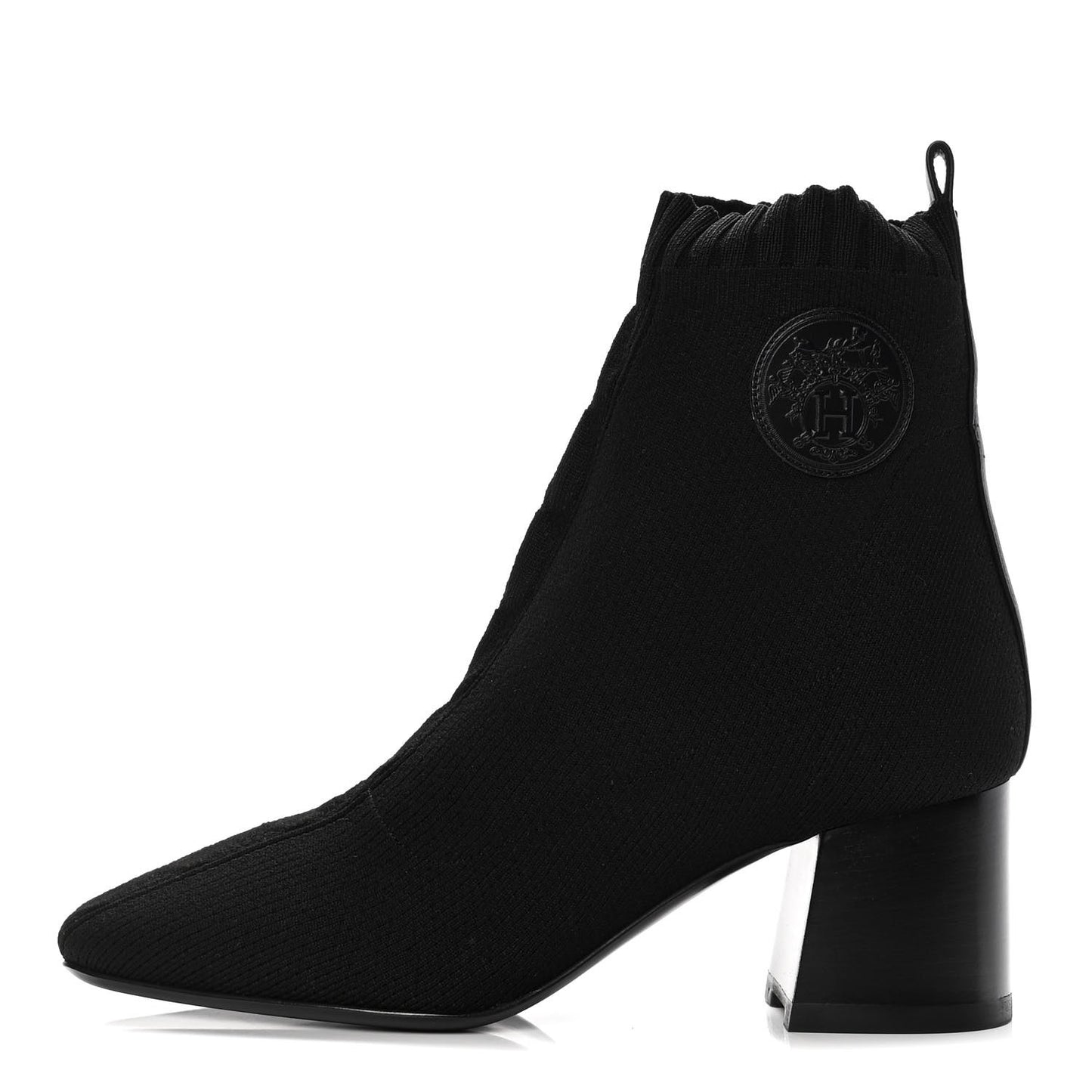 Knit Calfskin Volver Ankle Boots 37.5 Black
