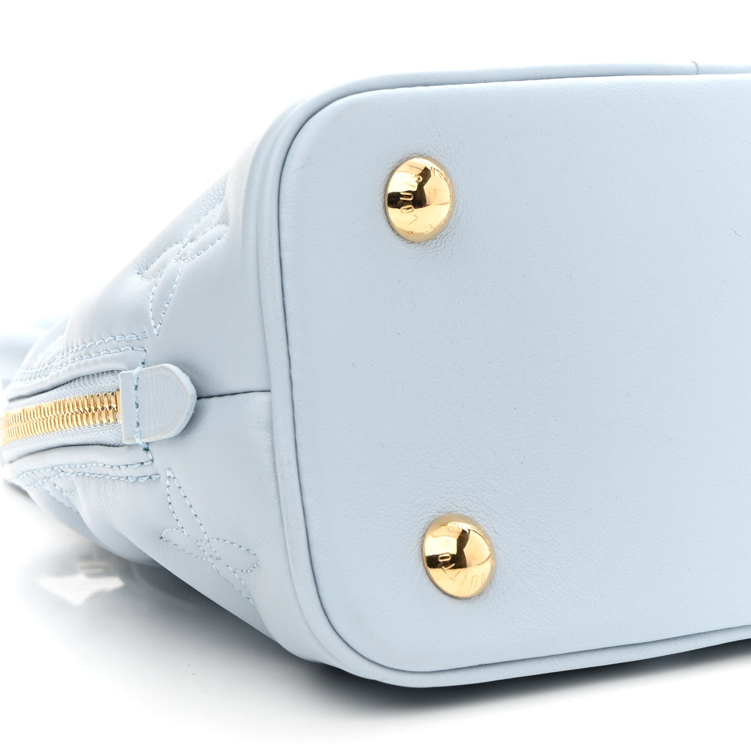 Louis Vuitton Calfskin Bubblegram Alma BB Ice Blue 7 of 9