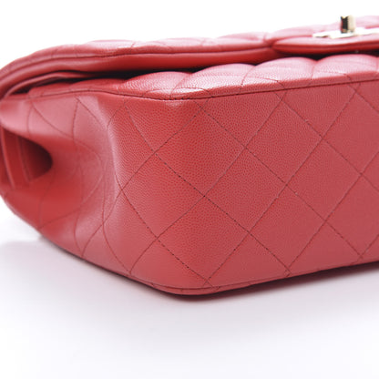 Chanel Caviar Quilted Jumbo Double Flap Red 9 of 11