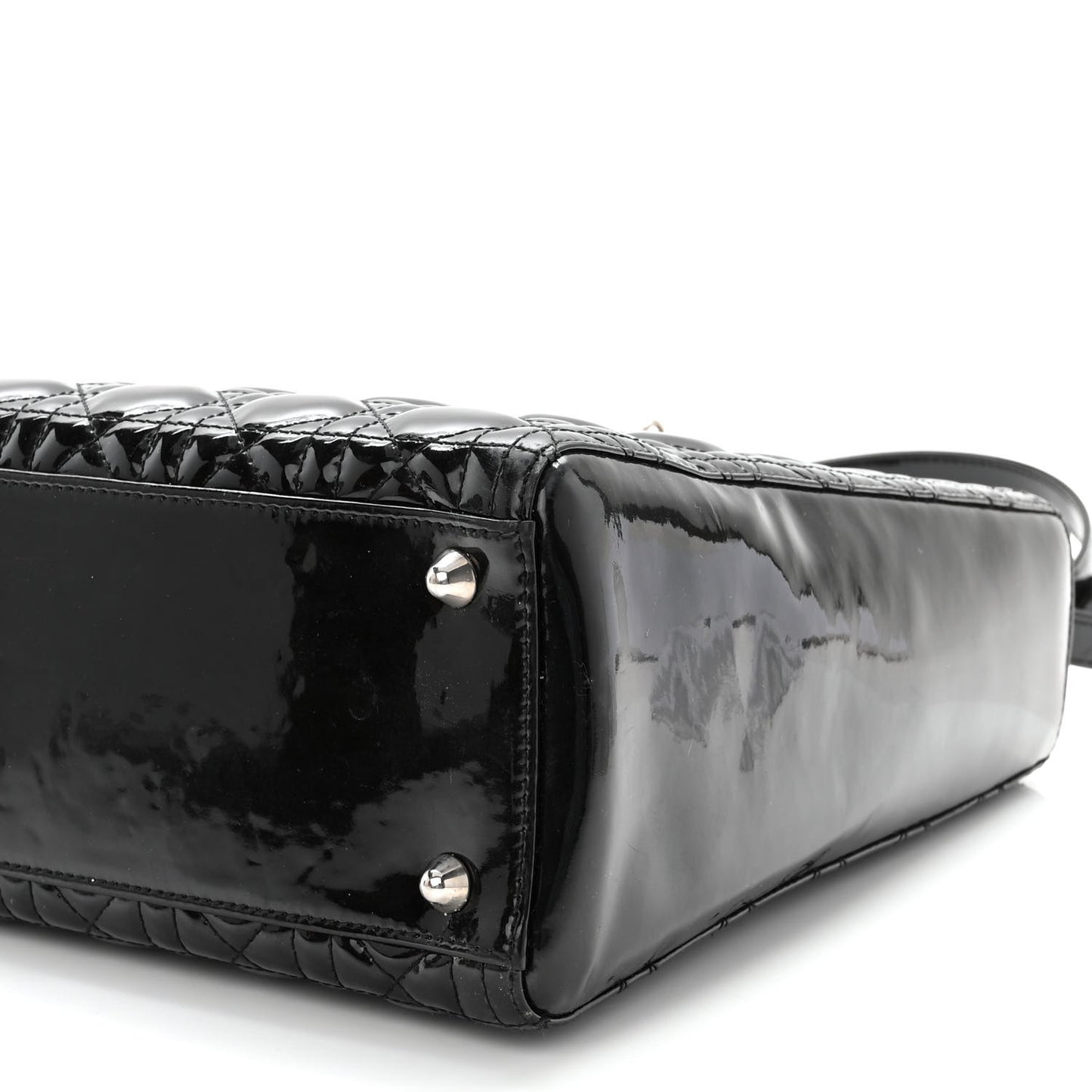Patent Cannage Large Lady Dior Black