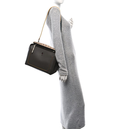 Fendi Vitello Baltico Dolce Elaphe DotCom Satchel  Carbone Ramar Multicolor 2 of 12