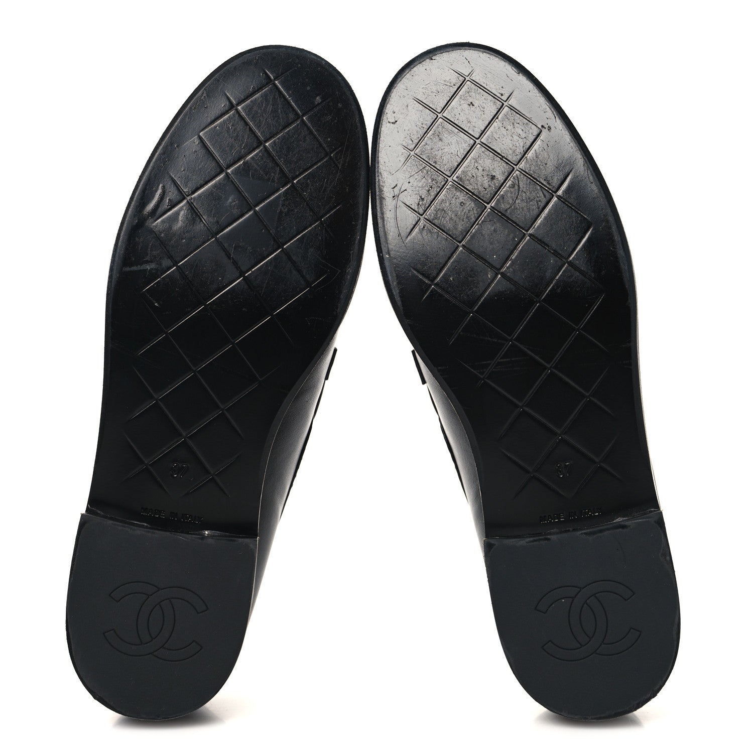 Chanel Lambskin Quilted CC Turnlock Loafers 37 Black 6 of 9