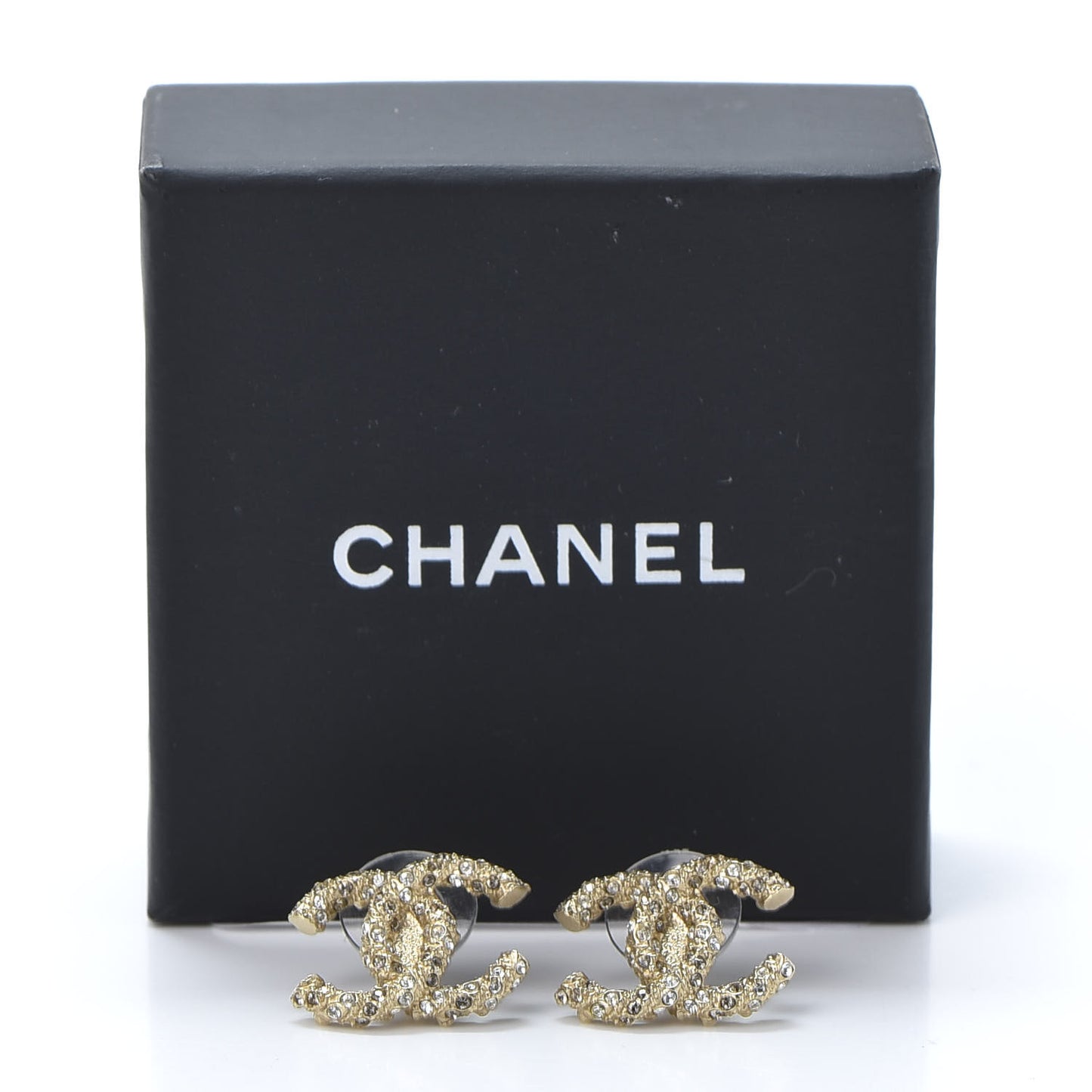 Crystal CC Earrings Light Gold