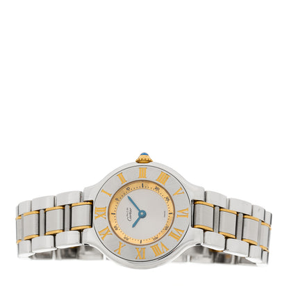 Cartier Stainless Steel 18K Yellow Gold 28mm Must De 21 Quartz Watch 2 of 4