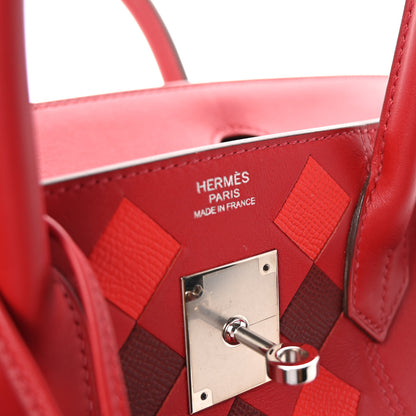 Hermes Swift Epsom Tressage Birkin 30 Rouge Piment Rouge De Coeur Rouge H 6 of 10