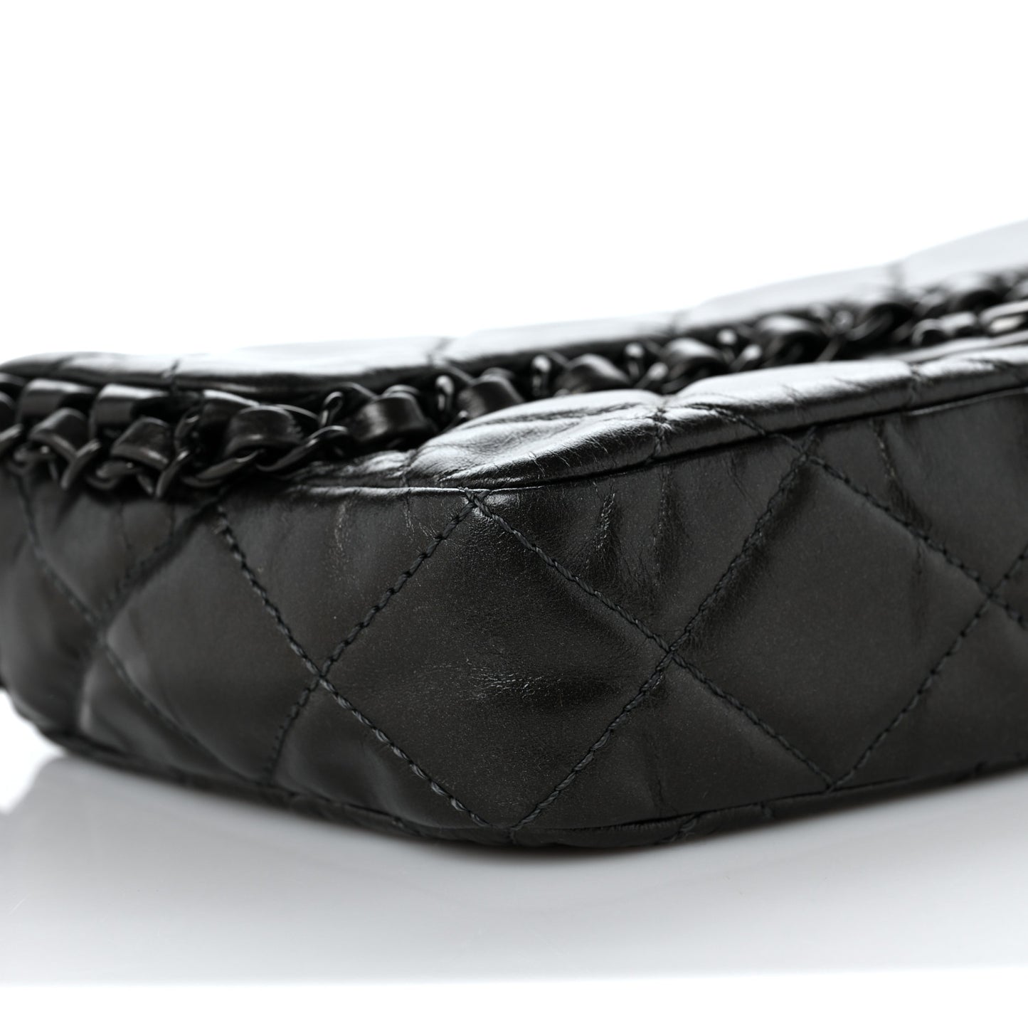 Calfskin Quilted Small Chain Me Flap So Black