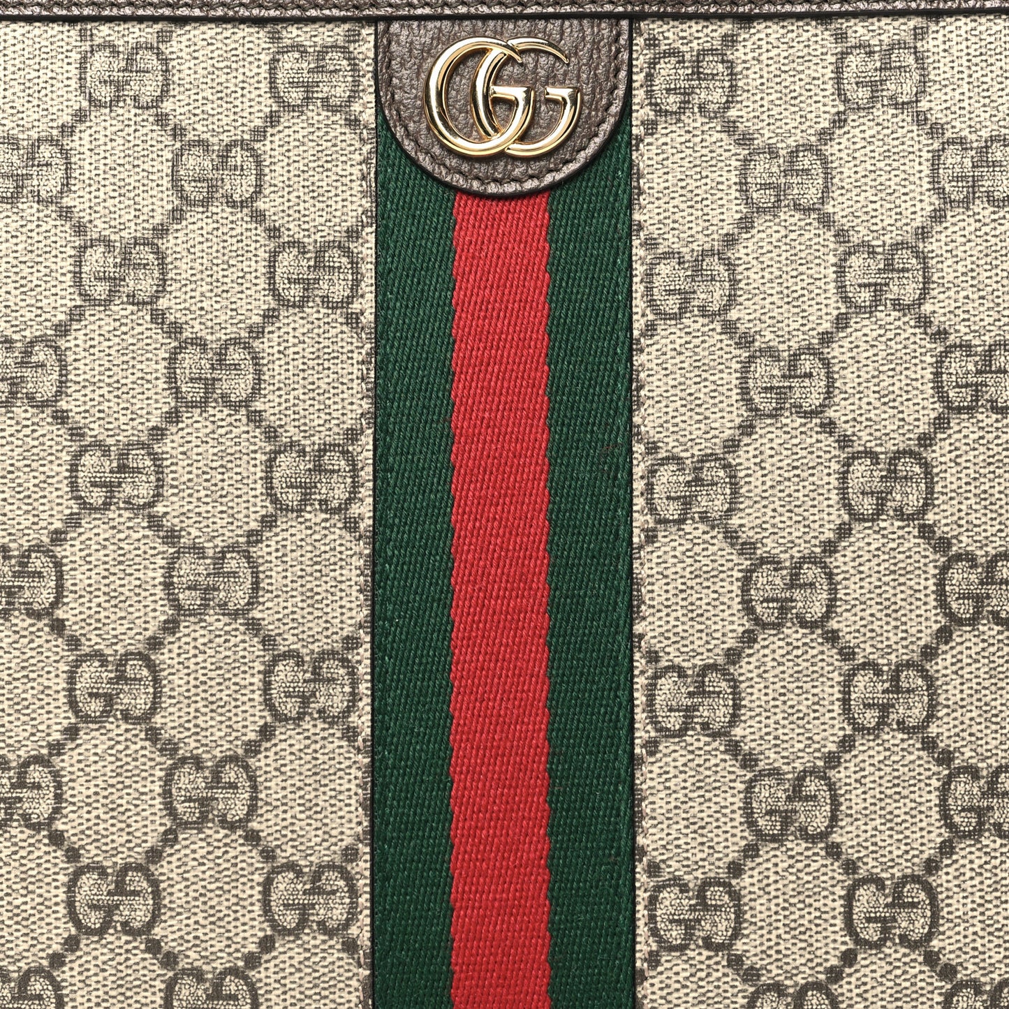 GG Supreme Monogram Web Ophidia Pouch Brown