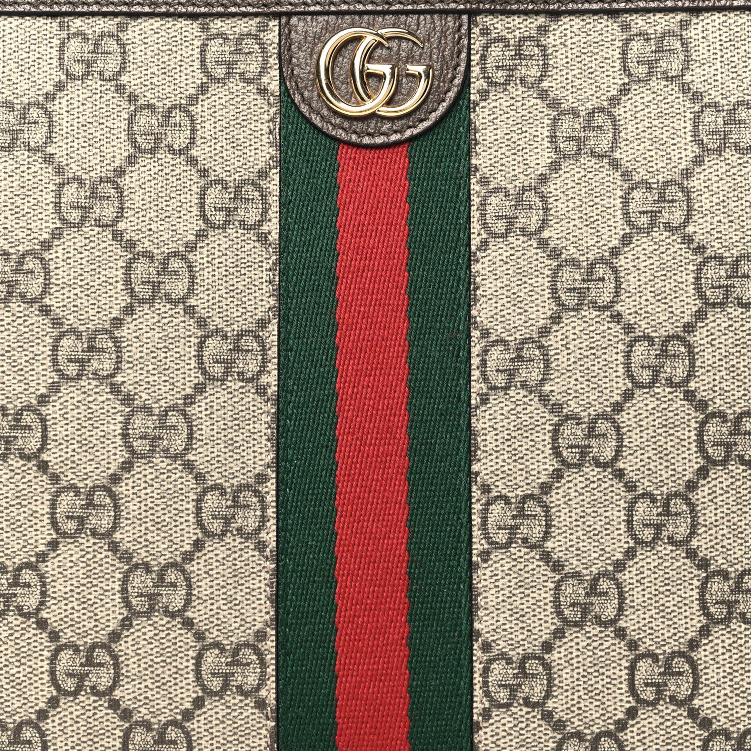Gucci GG Supreme Monogram Web Ophidia Pouch Brown 8 of 11