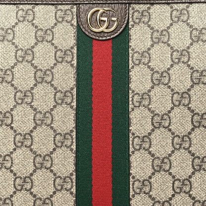 Gucci GG Supreme Monogram Web Ophidia Pouch Brown 8 of 11