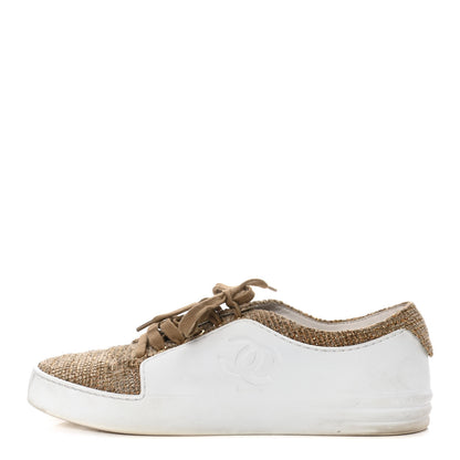 Chanel Fantasy Tweed Sneakers 40.5 Beige Gold 1 of 15