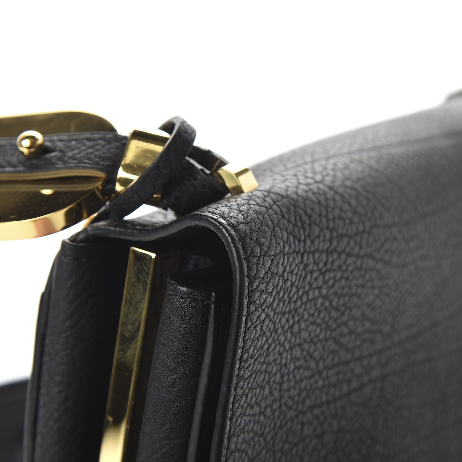 Delvaux Crispy Calfskin Le Mutin MM Saddle Bag Black 11 of 11