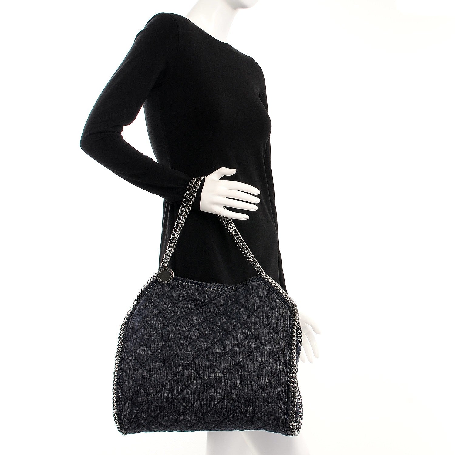 Stella McCartney Denim Quilted Small Baby Bella Tote 2 of 8