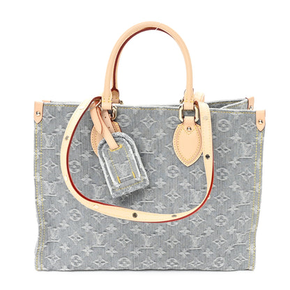 Louis Vuitton Monogram Denim Onthego MM Washed Gray 1 of 9