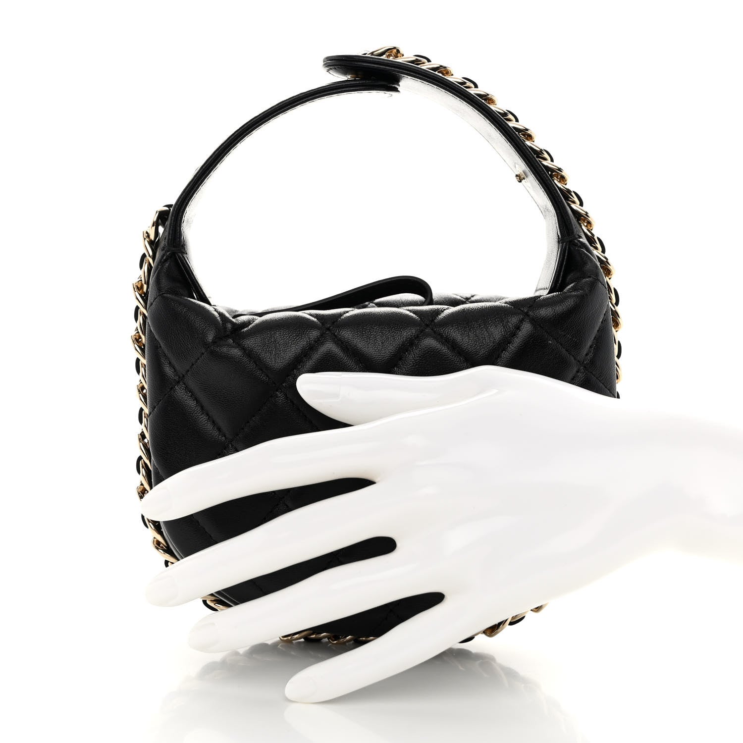Chanel Lambskin Quilted Chain Around Pouch Black 1 of 9
