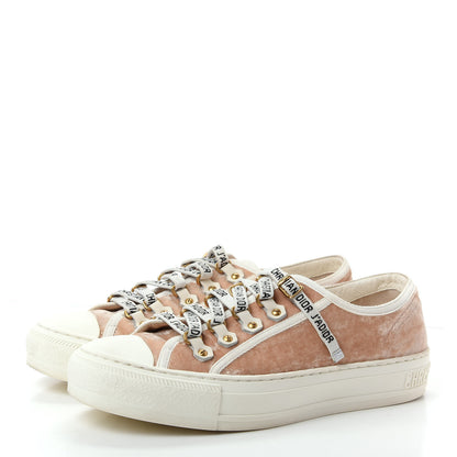 Christian Dior Velvet Walk'N'Dior Low Top Sneakers 37 Nude 3 of 11