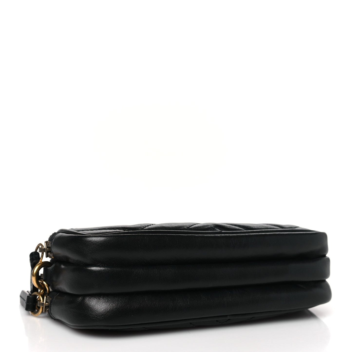 Calfskin Matelasse Mini GG Marmont Chain Crossbody Bag Black