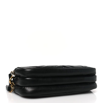 Gucci Calfskin Matelasse Mini GG Marmont Chain Crossbody Bag Black 4 of 12