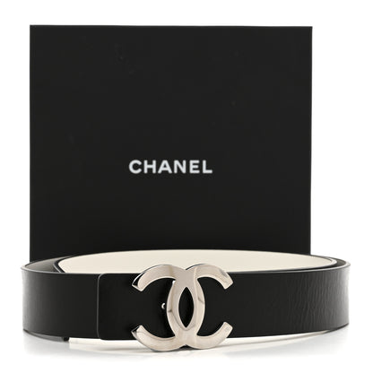 Chanel Calfskin CC Reversible Belt 100 40 White Black 7 of 7