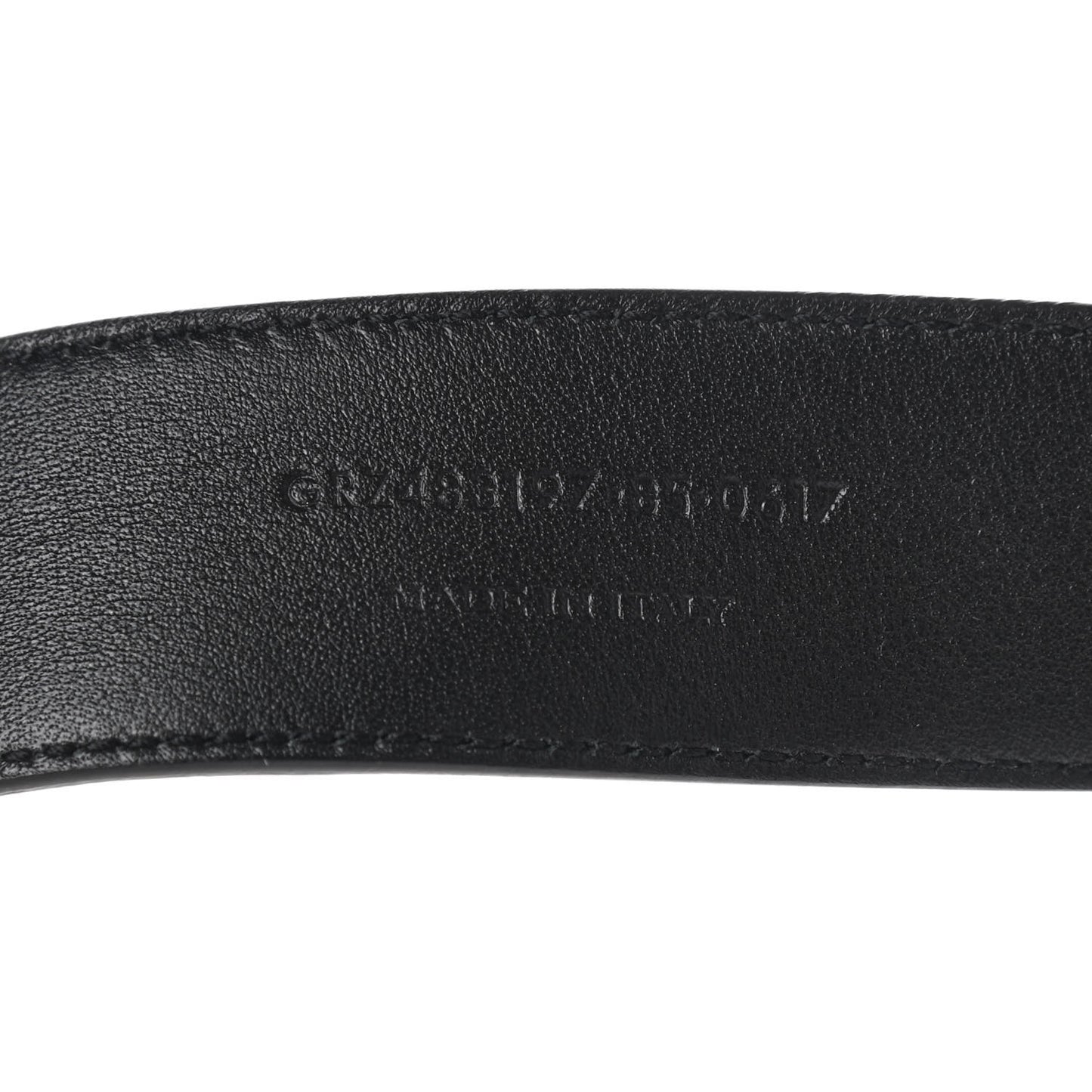 Goatskin Monogram Buckle Belt Black