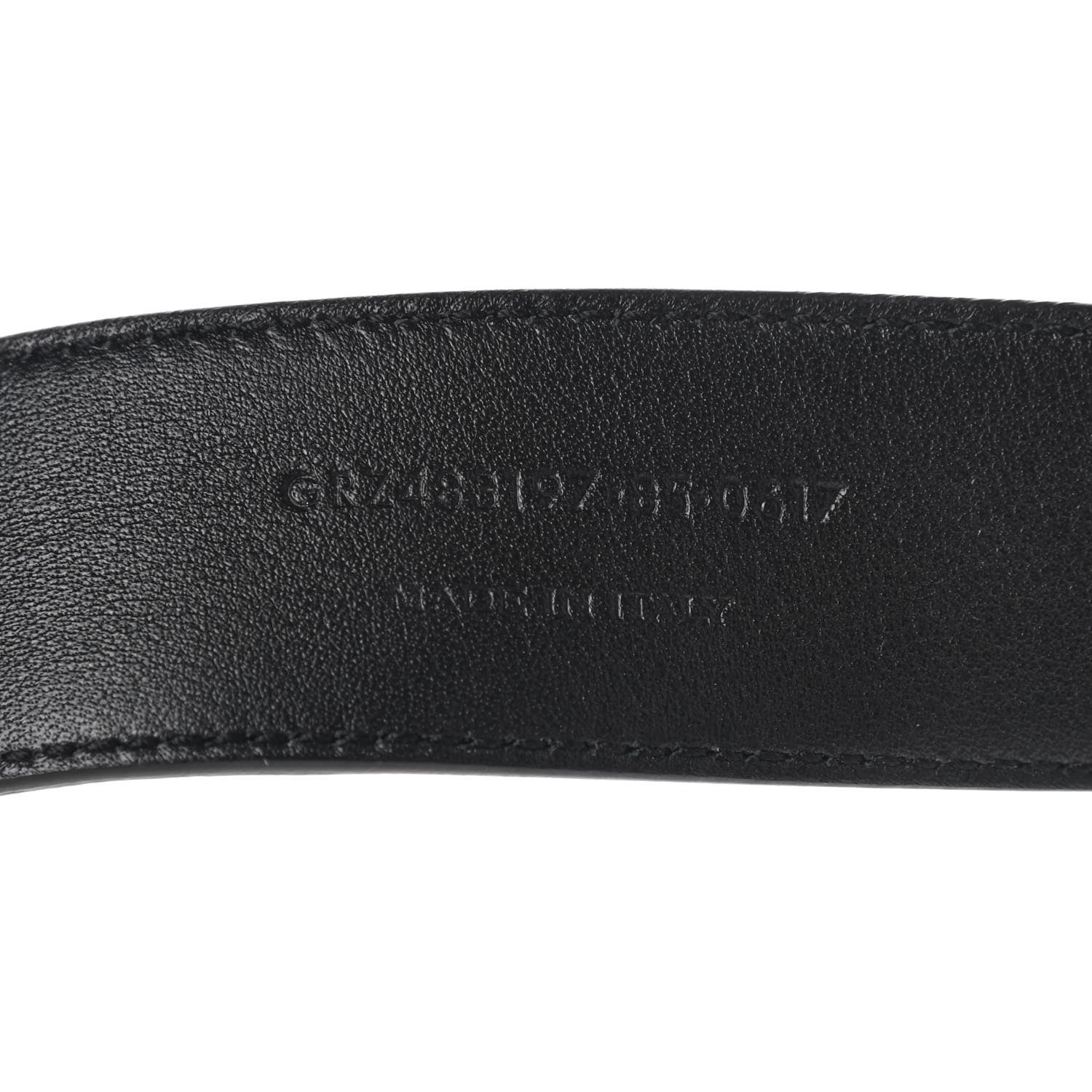 Saint Laurent Goatskin Monogram Buckle Belt Black 3 of 6