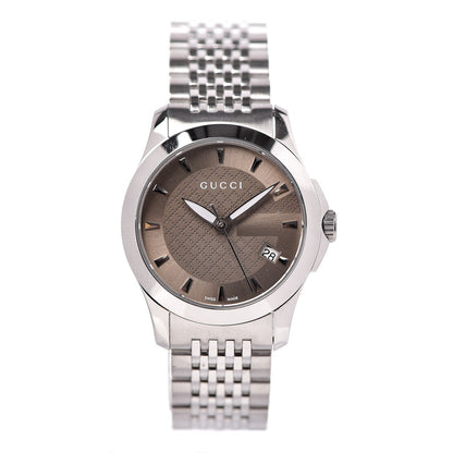 Gucci Stainless Steel 27mm G-Timeless Quartz Watch Brown 1 of 9