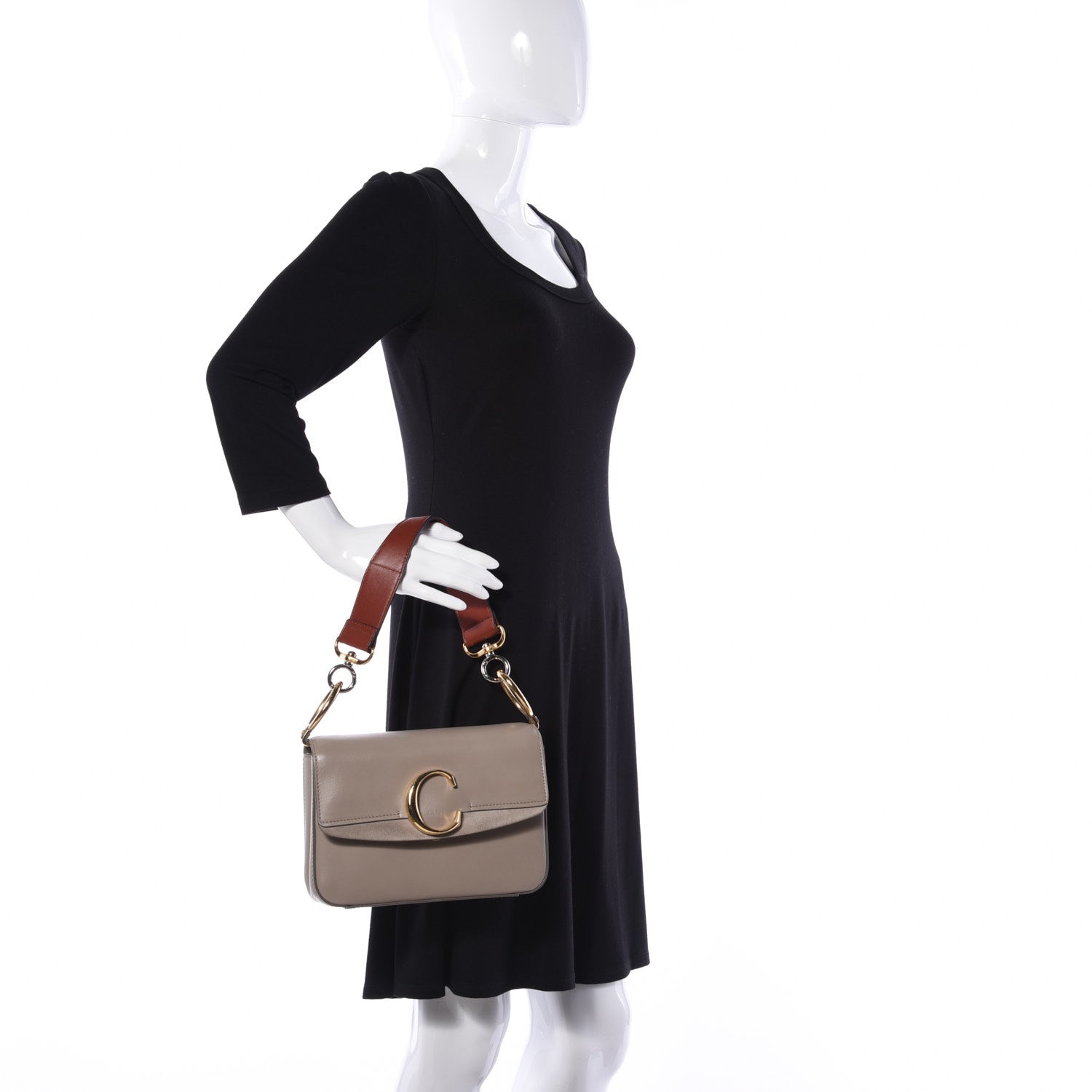 Chloe Calfskin Small C Double Carry Motty Grey 3 of 12