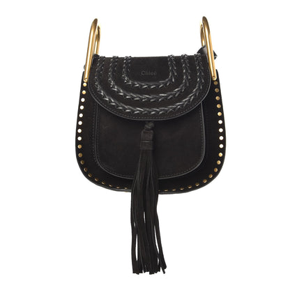 Chloe Suede Braided Small Hudson Shoulder Bag Black 1 of 7