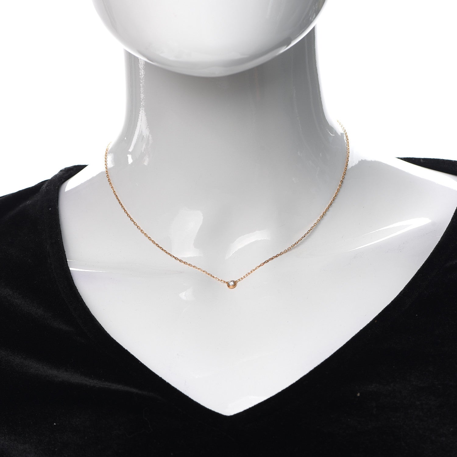 Cartier 18K Yellow Gold Diamond SM D'Amour Pendant Necklace 2 of 5
