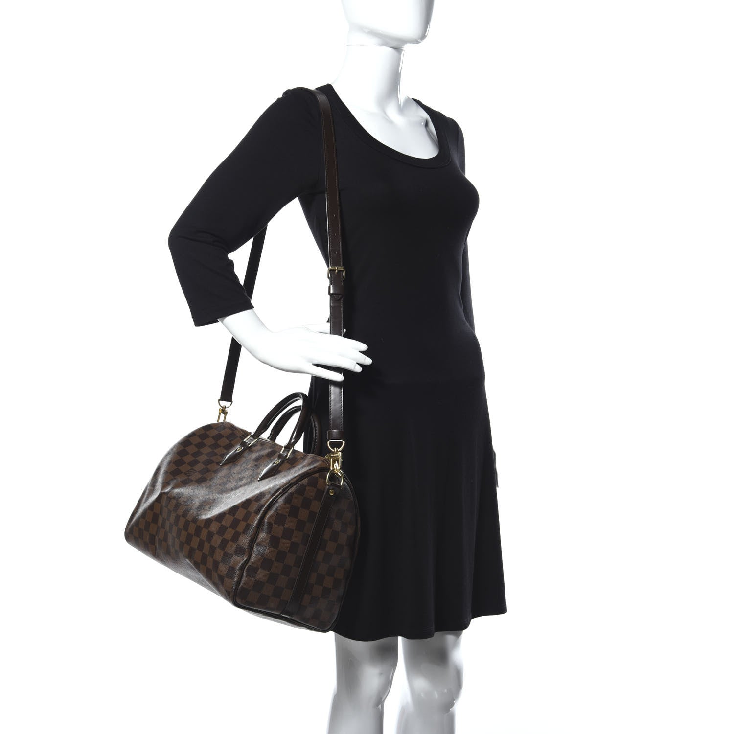 Louis Vuitton Damier Ebene Speedy Bandouliere 35 2 of 12