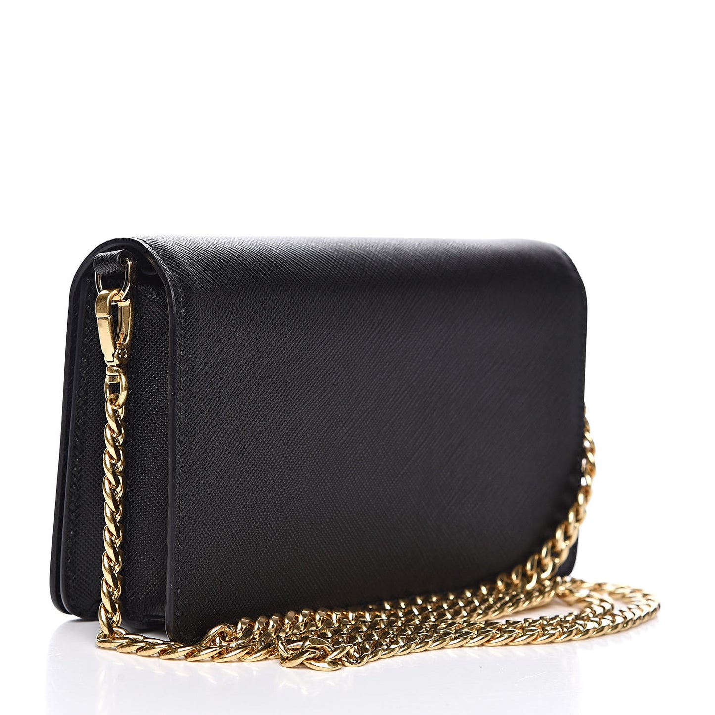 Saffiano Chain Wallet Black