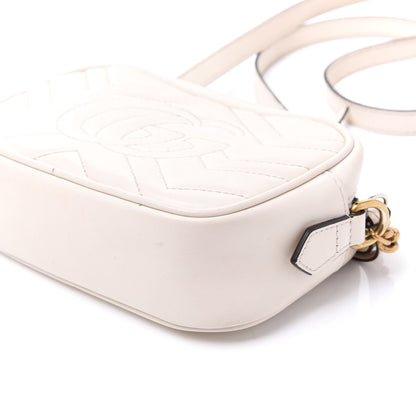 Gucci Calfskin Matelasse Mini GG Marmont Chain Shoulder Bag White 8 of 12