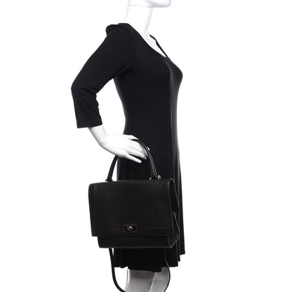 Givenchy Grained Calfskin Small Shark Lock Satchel Black 3 of 12