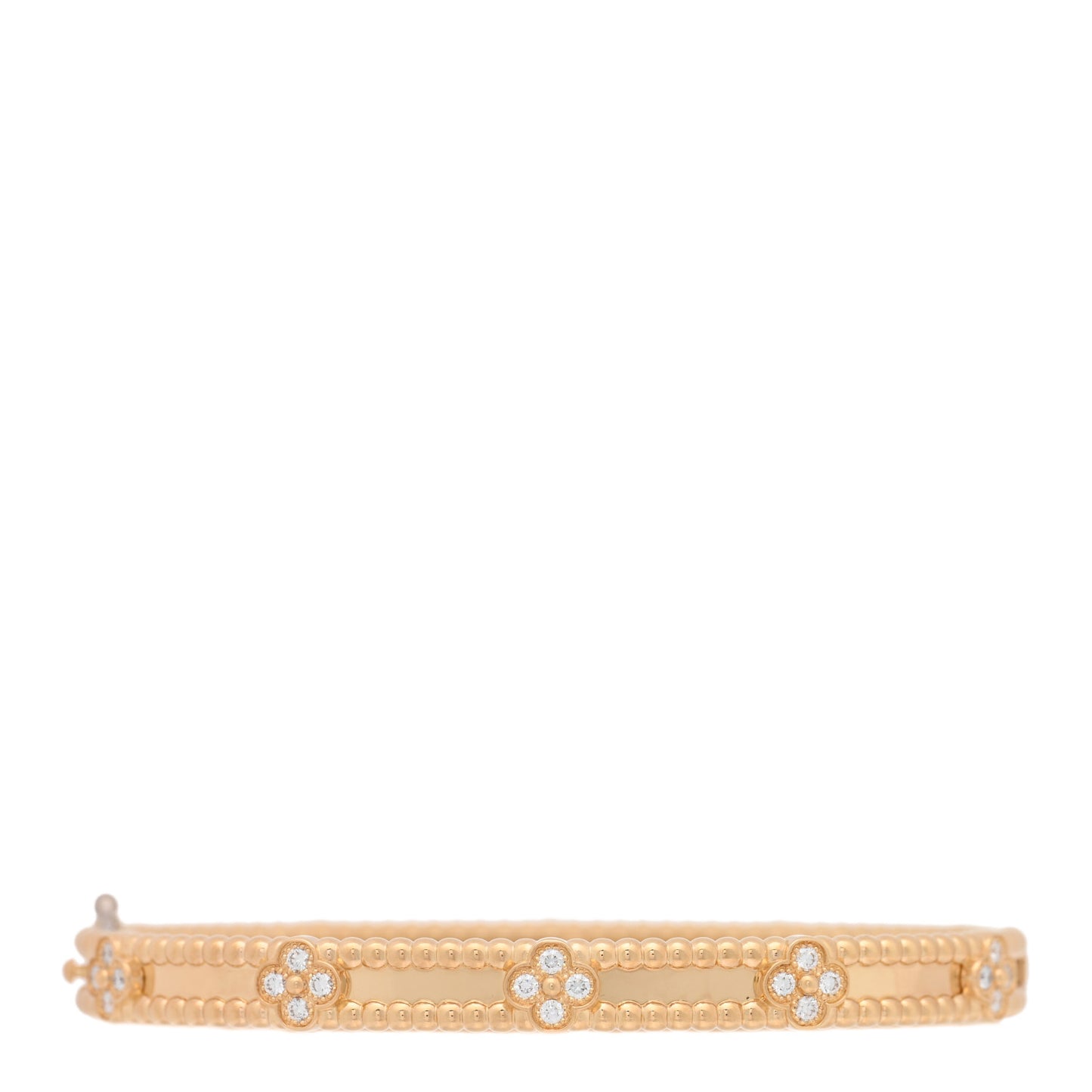 18K Yellow Gold Diamond Perlee Sweet Clovers Bracelet M