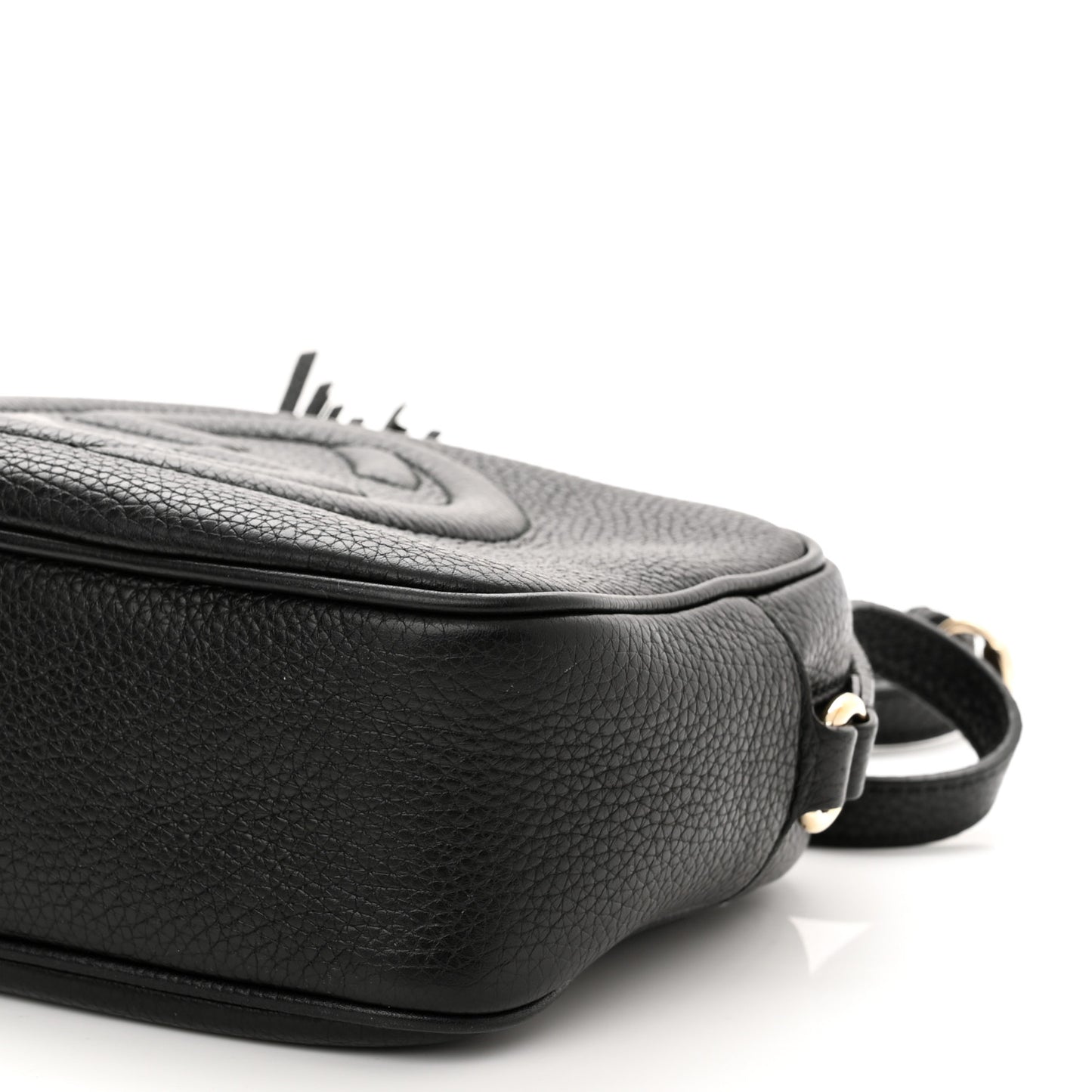Pebbled Calfskin Small Soho Disco Bag Black