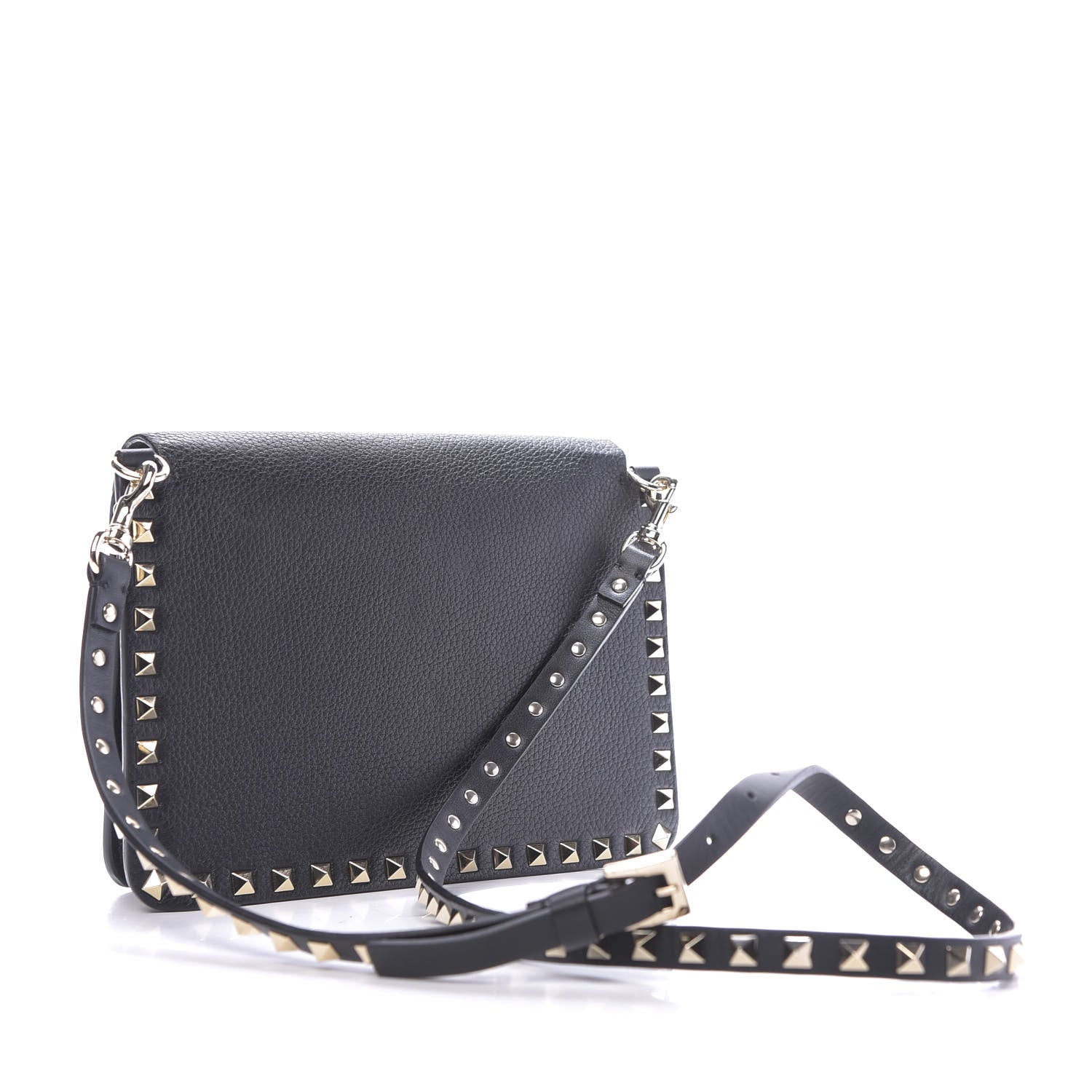 Valentino Garavani Pebbled Calfskin Rockstud Side Slip Crossbody Black 3 of 10