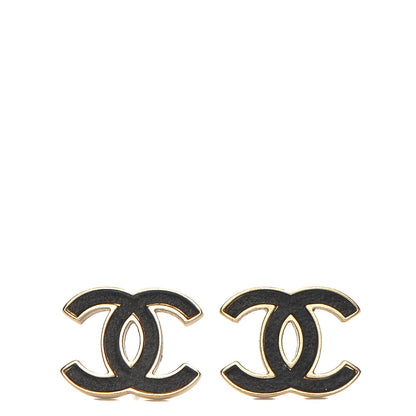 Chanel Lambskin CC Earrings Black 1 of 5