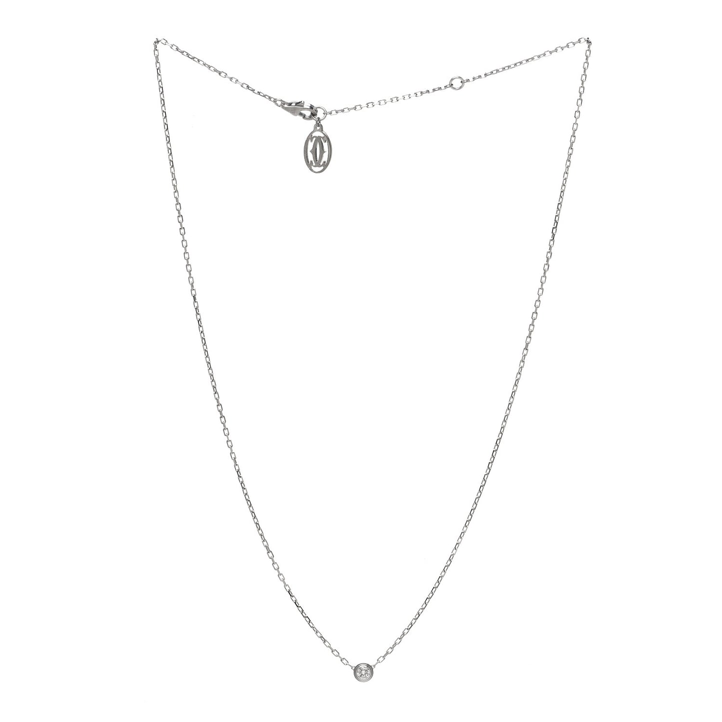 18K White Gold Diamond SM D'Amour Pendant Necklace