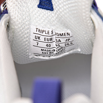Balenciaga Mesh Nubuck Womens Triple S Sneakers 40 White Bleu Violet 7 of 9