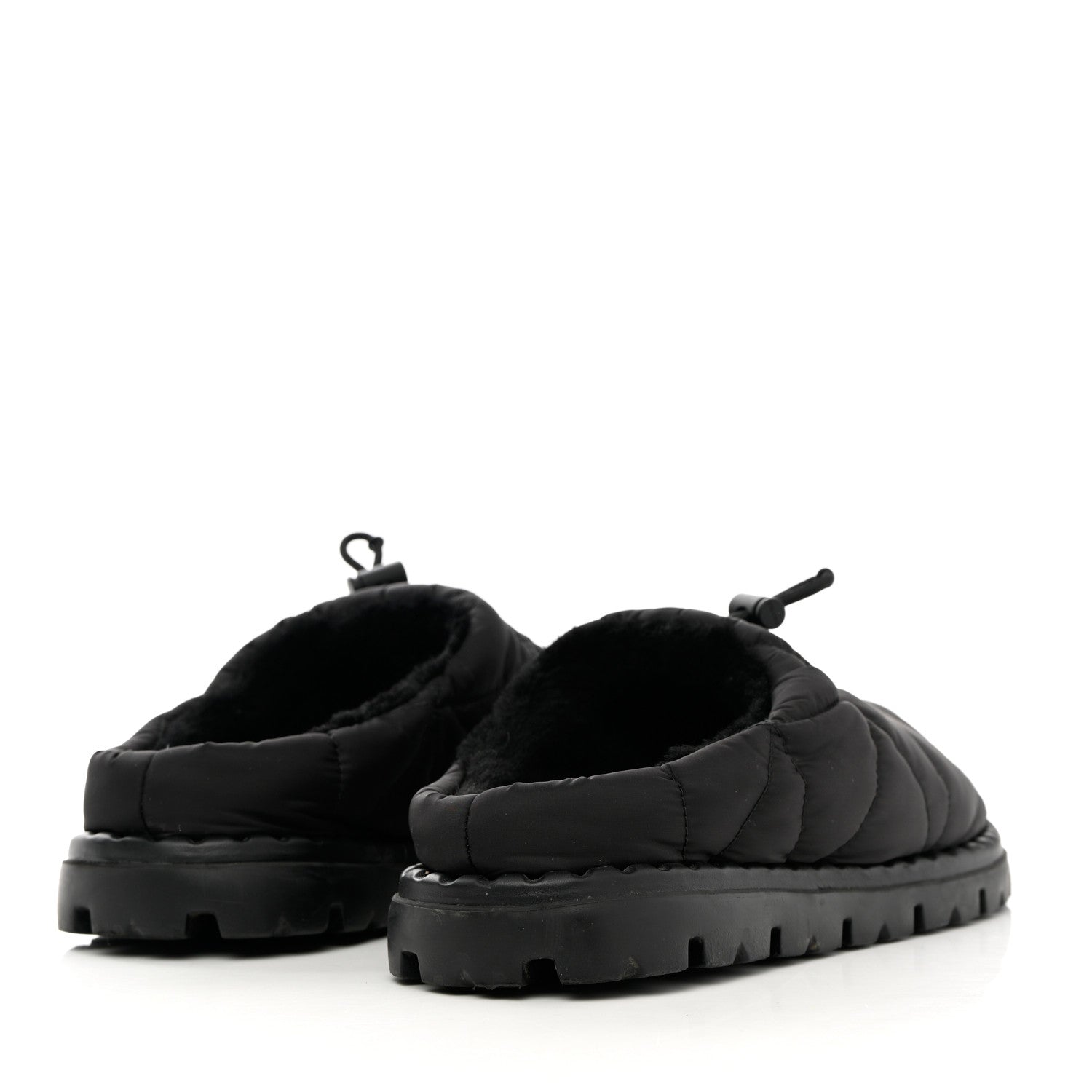 Prada Re-Nylon Piuma Triangle Logo Padded Drawcord Rush 20mm Slippers 38 Black 4 of 12