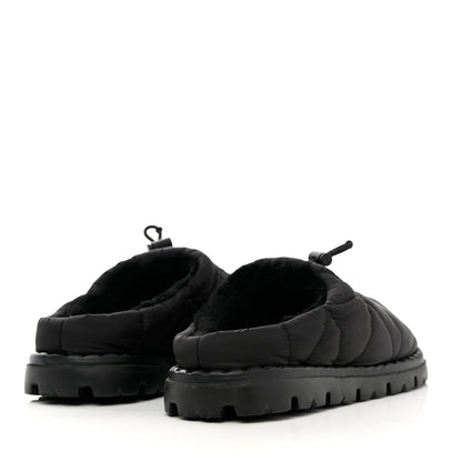 Prada Re-Nylon Piuma Triangle Logo Padded Drawcord Rush 20mm Slippers 38 Black 4 of 12