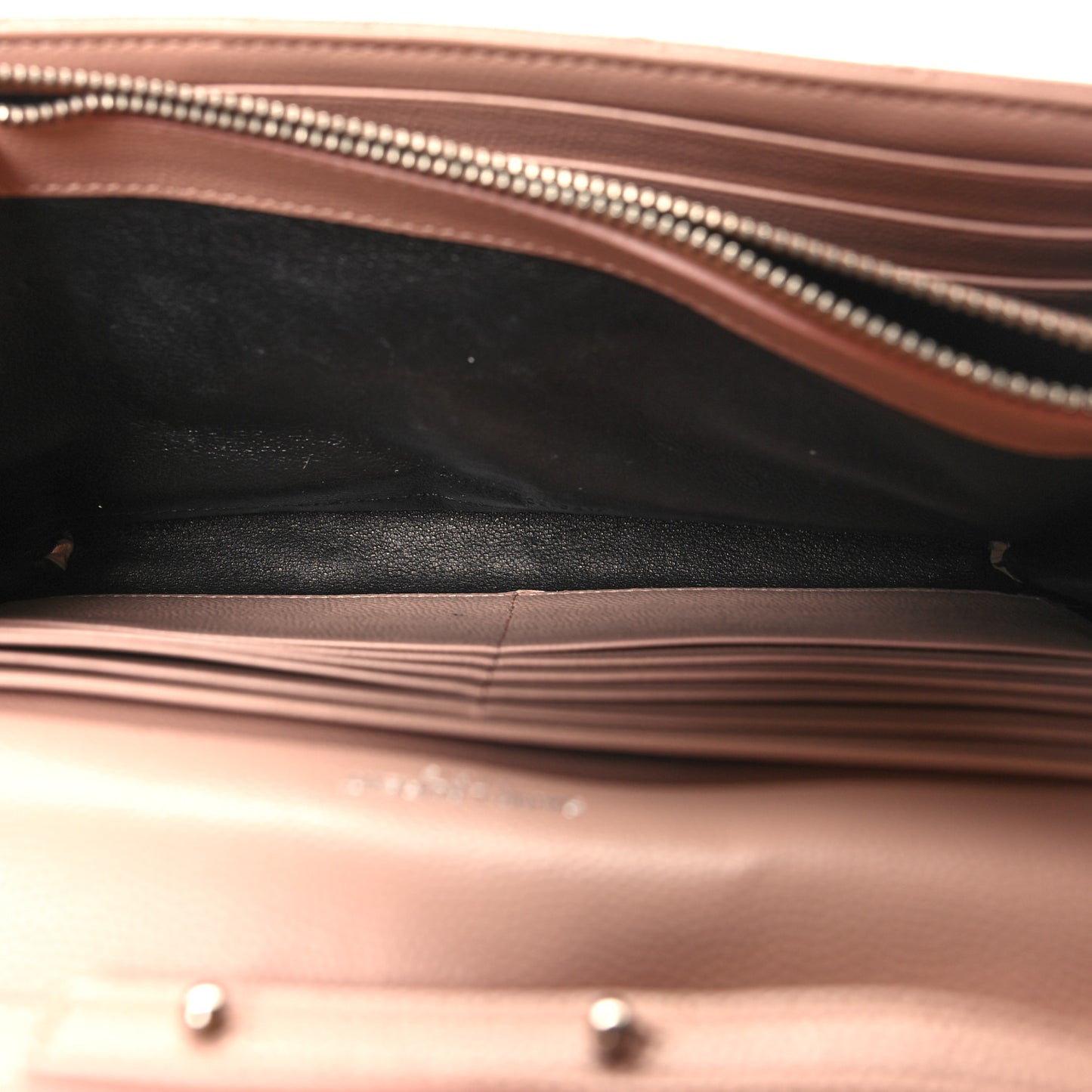 Grain De Poudre Matelasse Chevron Monogram Chain Wallet Pale Pink